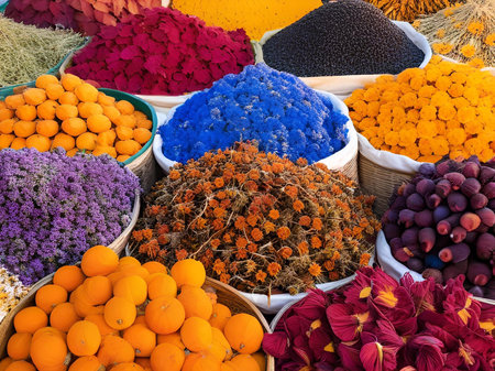 colorful flower in the marketの素材