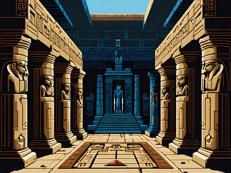 egypt ancient egyptian temple artの素材