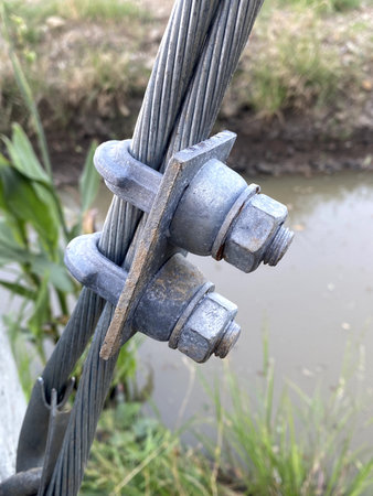 steel wire cable in the yard