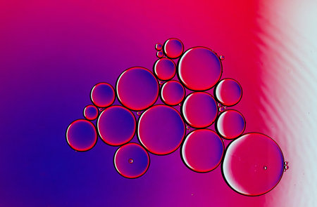 Abstract background. Bubbles of water and oil.