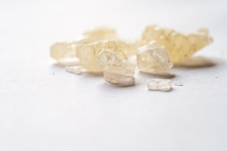 crystal mephedrone designer drugs, bath salt on white background.の写真素材