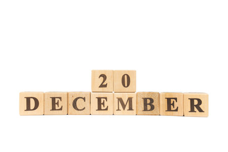 Save the date. December 20th on white background. Advent, special occasions, website events