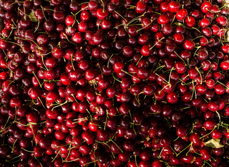 Background of fresh ripe cherries
