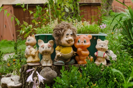 Old vintage soviet union dirty toys collection with karlsonの写真素材