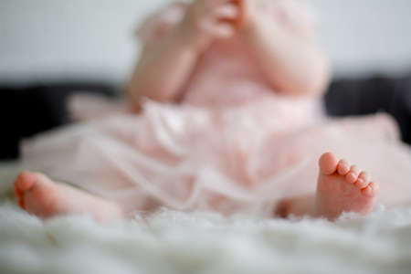 small toes on the sole of a child foot. children health