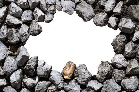 stone wall with white space in the center for textの写真素材