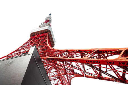 tokyo tower from the bottom  morning light