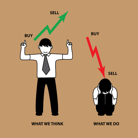 Common situation about stock market people. want profit but lossのイラスト素材