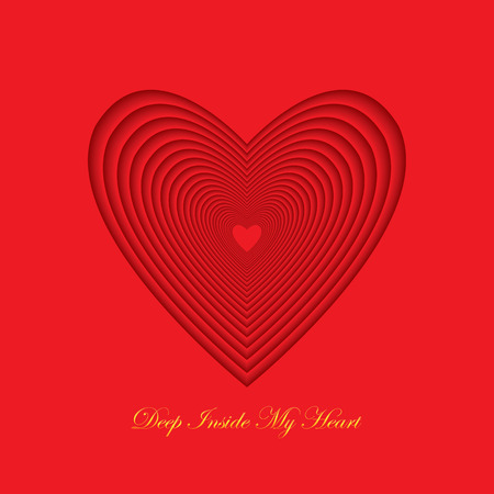 Heart icon deepen inside itself.のイラスト素材