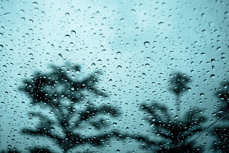 water drop on window after rainの写真素材