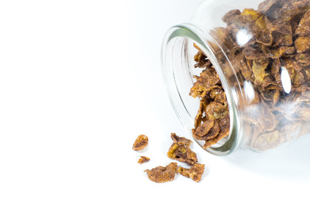 Isolated chocolate conflakes in white background