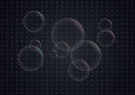 Abstract 3D bubles on dark backgroundのイラスト素材