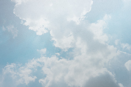 Beautiful sky and white cloud frosted glass texture