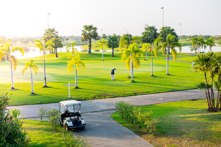 Ayuthaya, Thailand - December 27, 2015 : People practicing golf chippingのeditorial素材