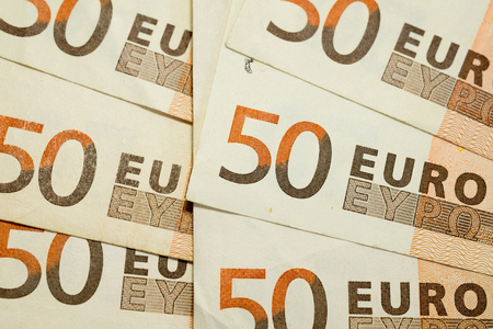 50 euro bills texture as backgroundの写真素材
