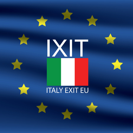 IXIT - Italy exit EU background. After effect of BREXIT - Britain exit EU.のイラスト素材