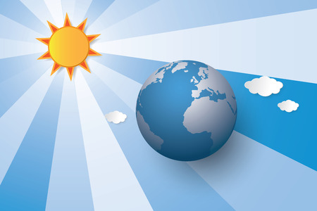 Summer sunlight shining to the earth vector graphic design background.のイラスト素材