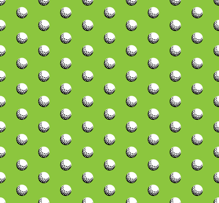 Golf ball on green background seamless pattern.のイラスト素材