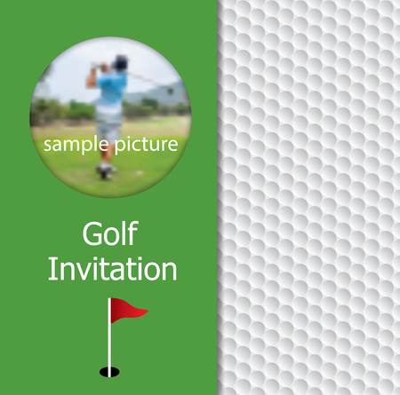 Golf tournament invitation flyer template graphic designvon golf ball pattern texture and sample picture.のイラスト素材
