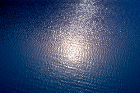 Abstract blur sun reflection on the water in the lake for background. Nature background.