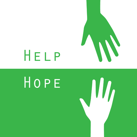 Hands reaching for help, support and hope icon logo vector graphic design.のイラスト素材