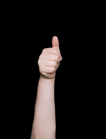 the number ten in sign language on a black backgroundの写真素材