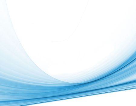 computer generated smooth blue swirls across a plain white background for technology or communication conceptsの写真素材