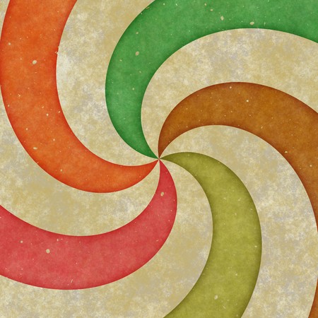 grungy five point spiral on a brown textured backgroundの写真素材