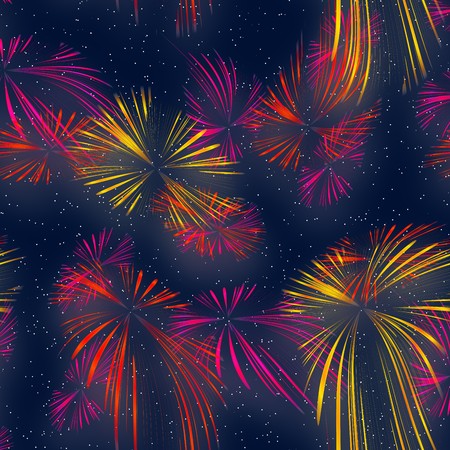 colorful exploding fireworks at night graphic illustrationの写真素材