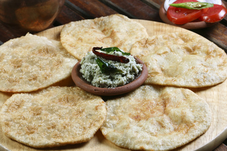 Urad dal puri indian flatbread 