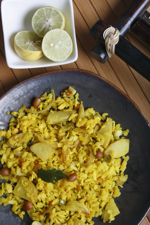 Poha - A snack made of beaten rice