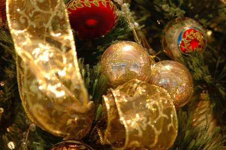 Christmas Golden Ornamentsの写真素材