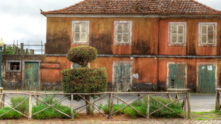 Old building in Santo AntÃ³nio da Serra, Madeira, Portugalの写真素材