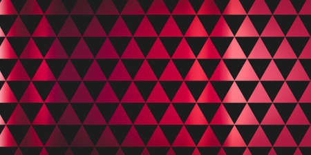Pattern of equilateral red triangles on black with shading. Abstract illustration.の写真素材