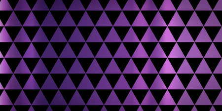 Pattern of equilateral purple triangles on black with shading. Abstract illustration.の写真素材