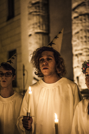 During the Swedish singers' performance for the feast of Saint Lucia, December 8 2015, Romeのeditorial素材