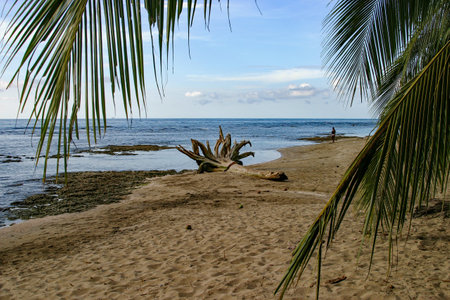 Playa Blanca is one of the most beautiful beaches from Limon Costa Rica visited mostly by Costa Ricans and not by tourists.の写真素材