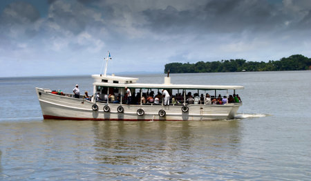 Ferry Boat from Rio Dulce, Guatemalaの写真素材