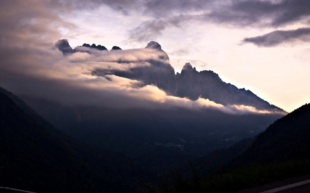 Enchanted sunset in the Dolomitesの写真素材