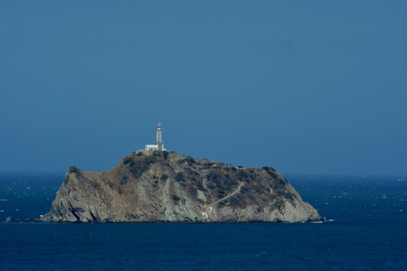 Island with a lighthouseの写真素材