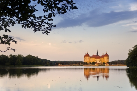 Cloudy Sunset at Moritzburg Castleのeditorial素材