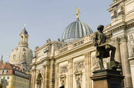 Statue of Gottfried Semper  Standing in the Center of Dresdenのeditorial素材