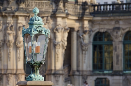 A Lamp in the Zwinger, a Rococo Palace in the City of Dresdenのeditorial素材
