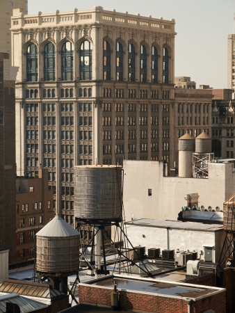Water Tanks on Top of New York City Roofsの写真素材