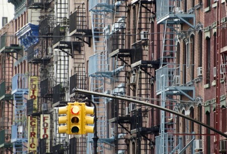 Facades in a Street in Lower East Side, New Yorkの写真素材