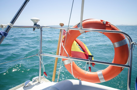 Live-Saver in a Sailing Shipの写真素材