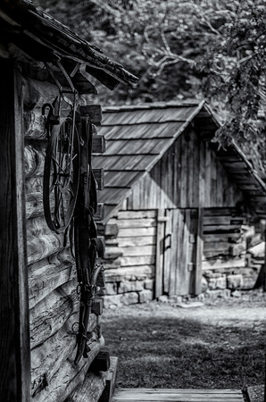 Working Tools in an Old Cabin of a Cherokee Villageの写真素材