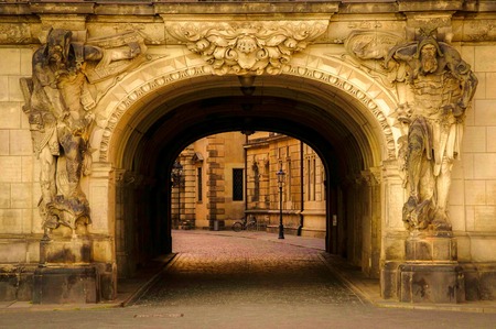 City gate of Dresden in summertime, Germany.のeditorial素材