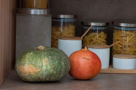 pumpkins and pastaの写真素材