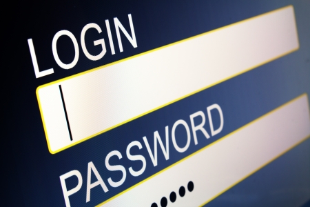 computer screen with security access for loginの写真素材
